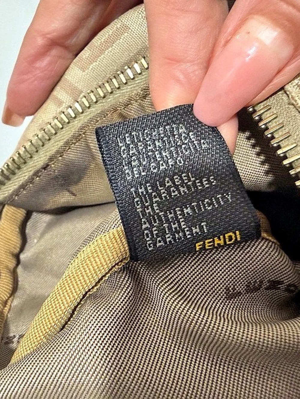 Vintage Fendi Zucchino FF Monogram Boston Bag Beige Tan Canvas Leather - Picture 2 of 12